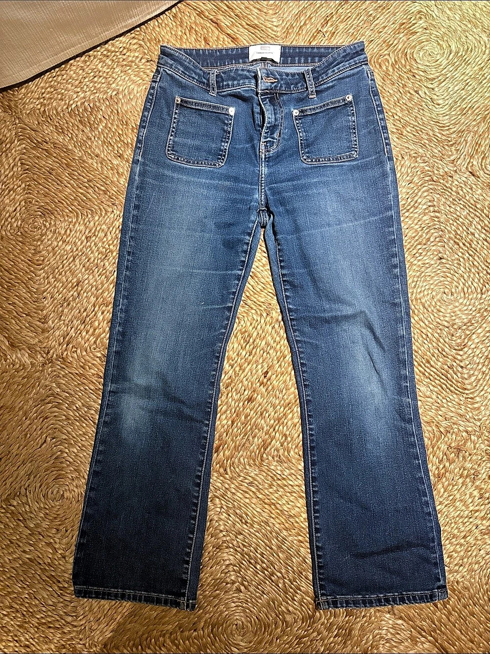 Current/Elliott The Cropped Boot Patch Pocket Jeans Blue Waist 29